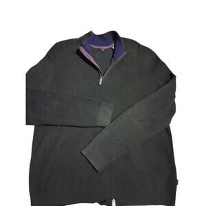 Ted Baker London Mens Size 7 US 3XL ¼ Zip Pullover Preppy Wool Career Sweater